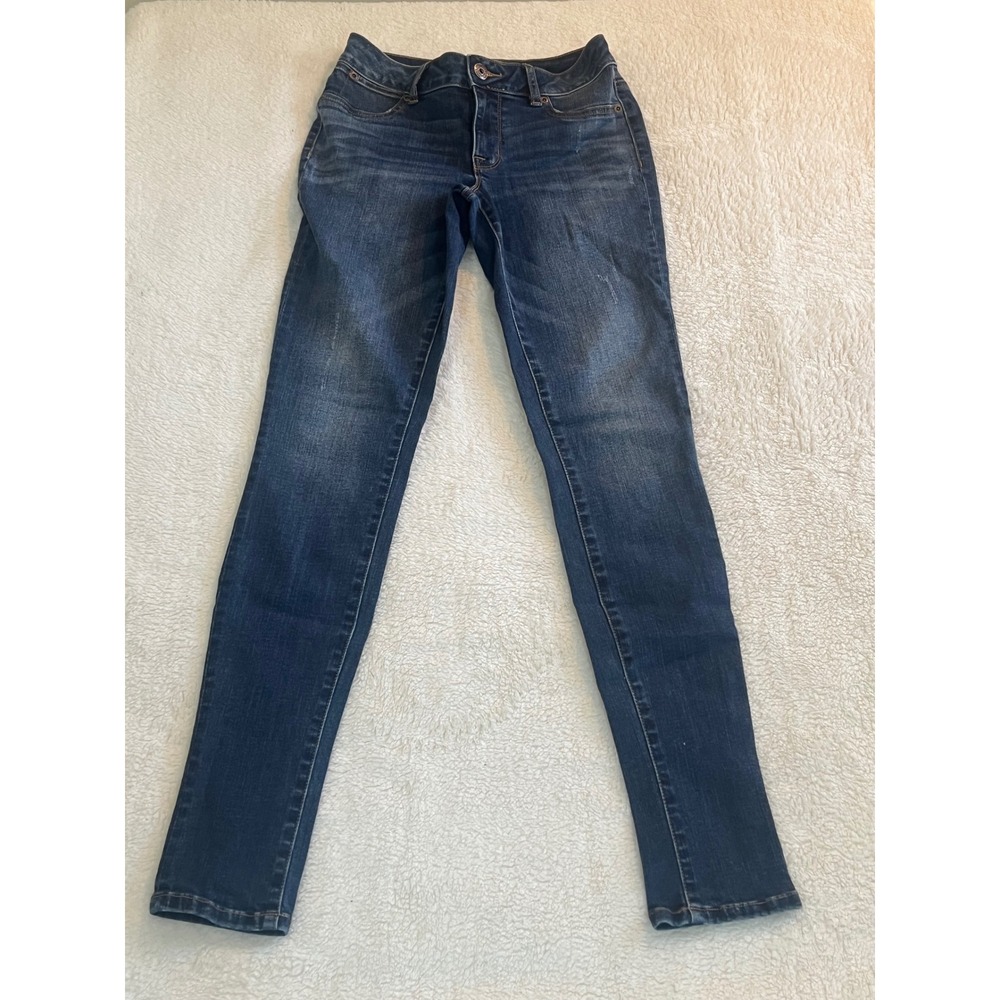 Old Navy Super Skinny Jeans Dark Wash Mid Rise Denim Womens Size 2 Regular
